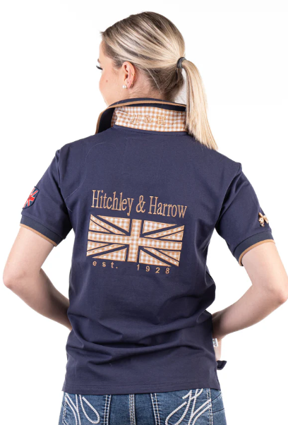 EL140 Hitchley & Harrow Women's Navy Loose Fit Polo
