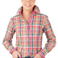 RR01-2009 Hitchley & Harrow Women's Fitted LS Pink. Green & Navy Check Shirt