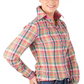 RR01-2009 Hitchley & Harrow Women's Fitted LS Pink. Green & Navy Check Shirt