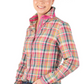 RR01-2009 Hitchley & Harrow Women's Fitted LS Pink. Green & Navy Check Shirt