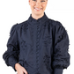 LC504-2000 Hitchley & Harrow Women's LC Collection Navy Embroidered Floral Shirt
