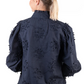 LC504-2000 Hitchley & Harrow Women's LC Collection Navy Embroidered Floral Shirt