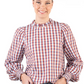 LC36-2008 Hitchley & Harrow Women's LC Collection Blue, Rust & White Gingham Shirt