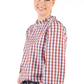 LC36-2008 Hitchley & Harrow Women's LC Collection Blue, Rust & White Gingham Shirt