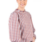 LC36-2008 Hitchley & Harrow Women's LC Collection Blue, Rust & White Gingham Shirt