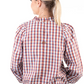 LC36-2008 Hitchley & Harrow Women's LC Collection Blue, Rust & White Gingham Shirt