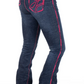 SR2241 Hitchley & Harrow Women's Ultra High Rise Hot Pink Stitch Jeans 35" Leg
