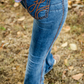 SR2248 Hitchley & Harrow Women's Ultra High Rise "Massachusetts" Deep Tan Stitch 38"Leg
