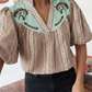 FW25136729USA Western Women's Gingham Blouse