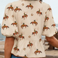 FW25132350 USA Western Women's Cowboy Bowknot Blouse