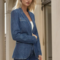 6440JIA  Denim structured Lined blazer