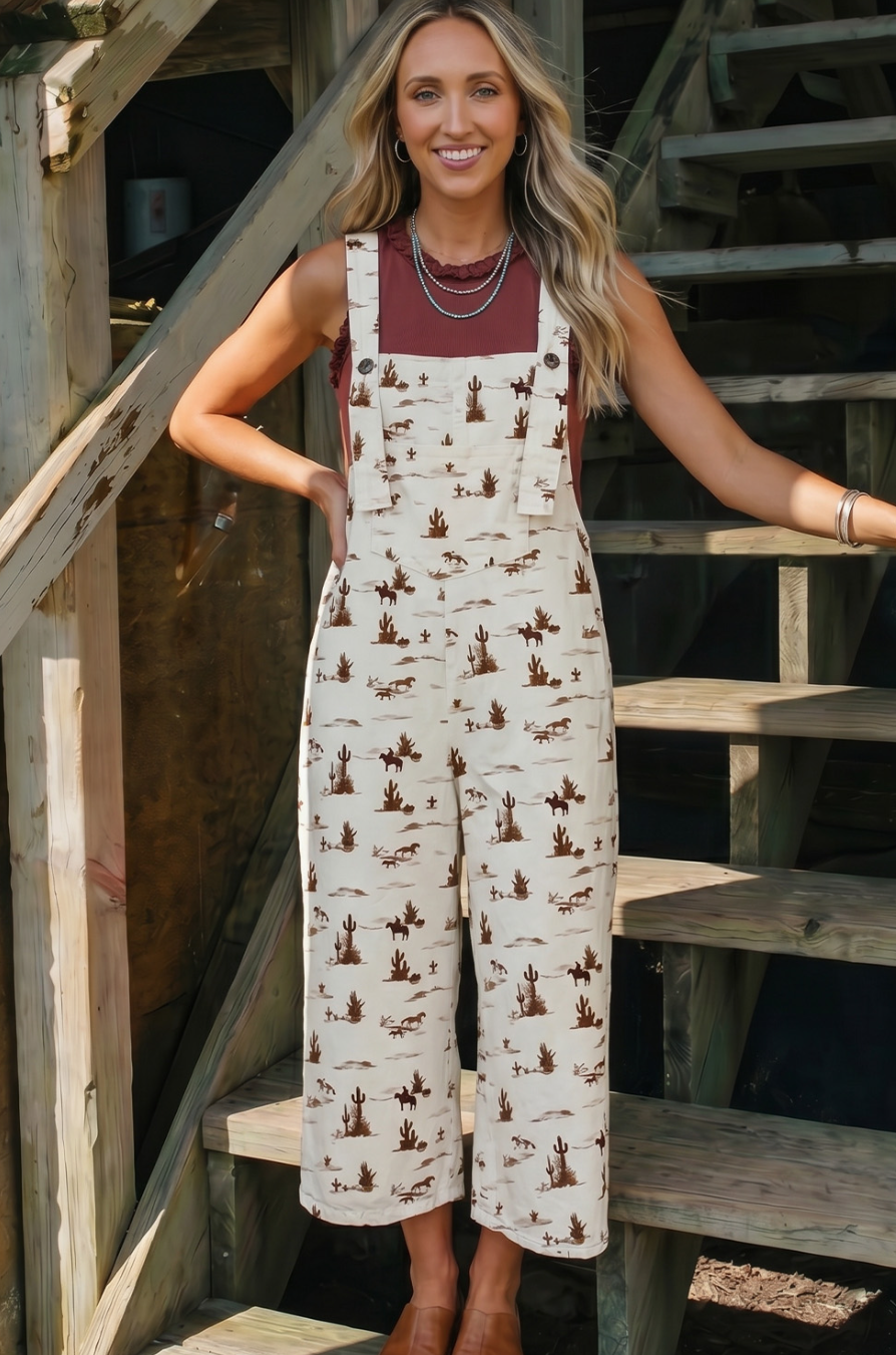 FW784985-P1520  Western button down Jumpsuit