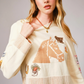 EC35356 Horse Graphic Western Patch sweater