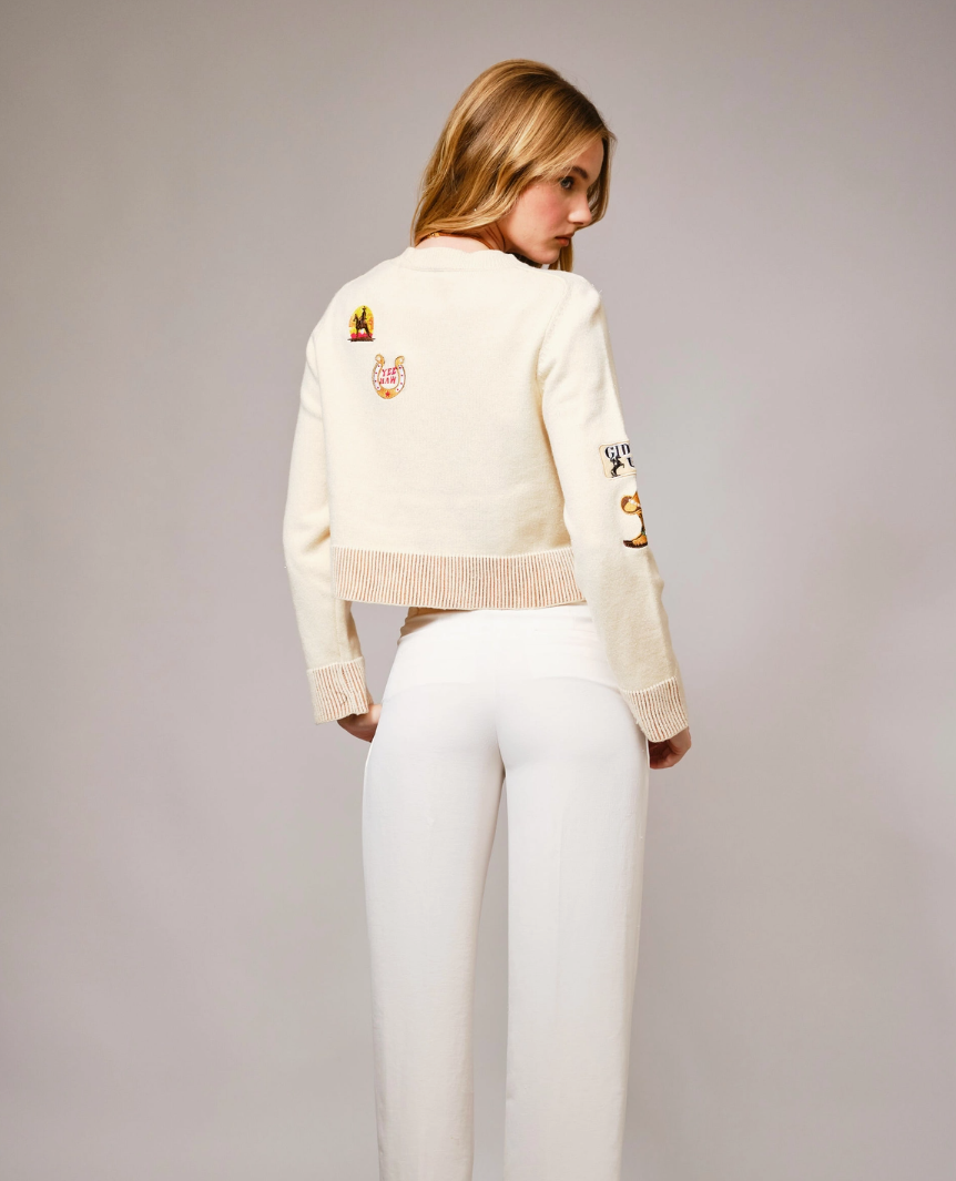 EC35356 Horse Graphic Western Patch sweater