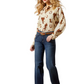 10065831 Ariat Women's Homestyle LS Shirt Rodeo Spur Print