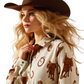 10065831 Ariat Women's Homestyle LS Shirt Rodeo Spur Print