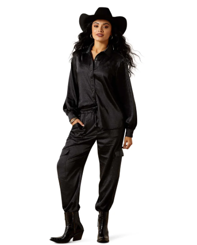 10065941 Ariat Women's Jolie Snap LS Shirt Black