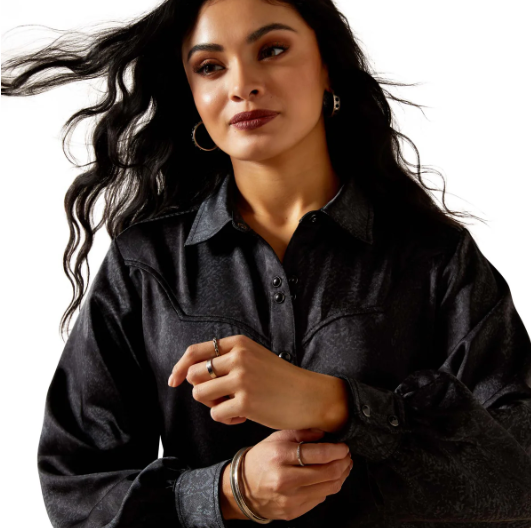 10065941 Ariat Women's Jolie Snap LS Shirt Black