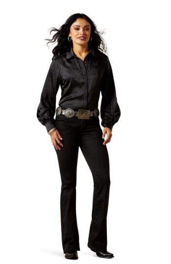 10065941 Ariat Women's Jolie Snap LS Shirt Black