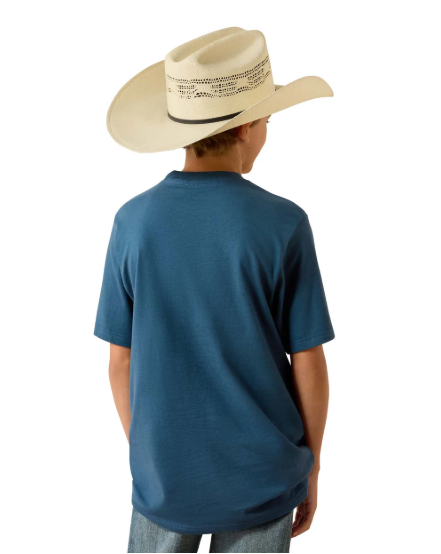 10071184 Ariat Boy's Flag Bronco SS Tee Key Largo