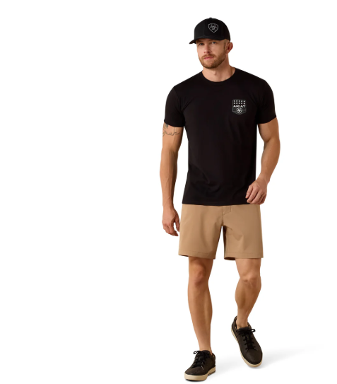 10073966 Ariat Men's Stripe Patriotic Badge SS Tee Black