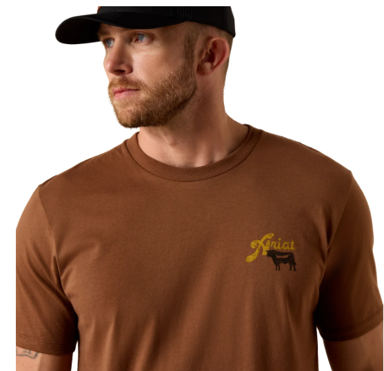 10071197 Ariat Men's BBQ Smoke SS Tee Soft Silt