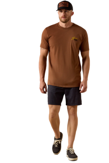 10071197 Ariat Men's BBQ Smoke SS Tee Soft Silt