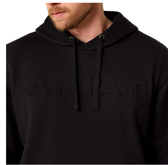 10073716 Ariat Men's Embossed Logo Hoodie Black