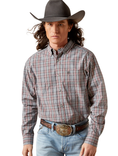 10065851 Ariat Men's Pro Series Trenton Fitted LS Shirt Cream