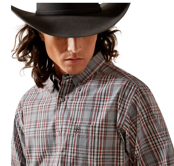 10065851 Ariat Men's Pro Series Trenton Fitted LS Shirt Cream