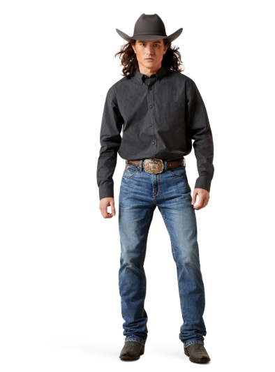 10065849 Ariat Men's Pro Series Thorn Fitted LS Shirt Black