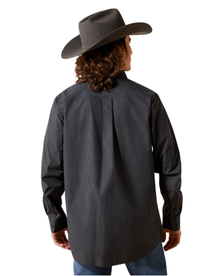 10065849 Ariat Men's Pro Series Thorn Fitted LS Shirt Black