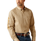10065812 Ariat Men's Team Penn Fitted LS Shirt Khaki/Light Brown