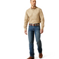 10065812 Ariat Men's Team Penn Fitted LS Shirt Khaki/Light Brown