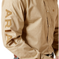 10065812 Ariat Men's Team Penn Fitted LS Shirt Khaki/Light Brown