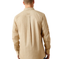 10065812 Ariat Men's Team Penn Fitted LS Shirt Khaki/Light Brown