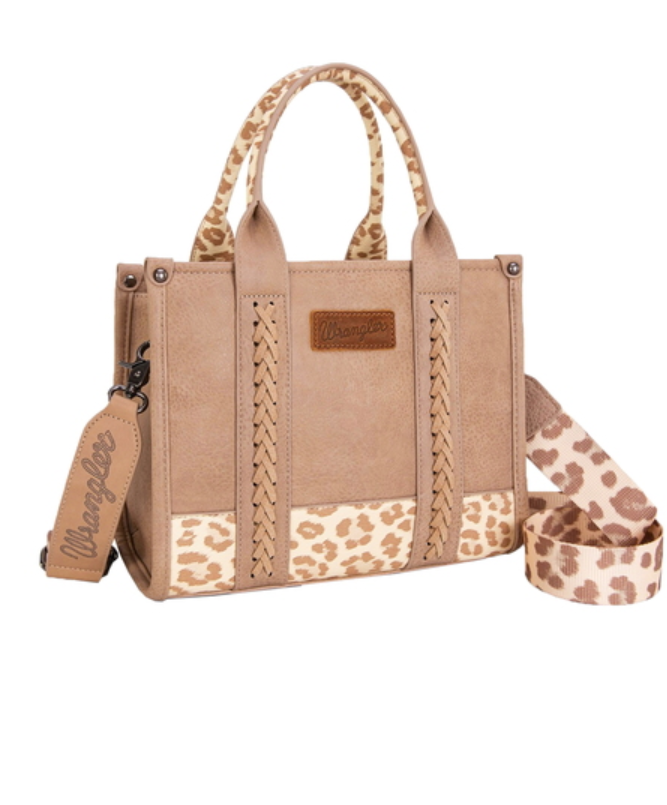 X6S2934BAG Wrangler Leopard Print Crossbody Bag Taupe