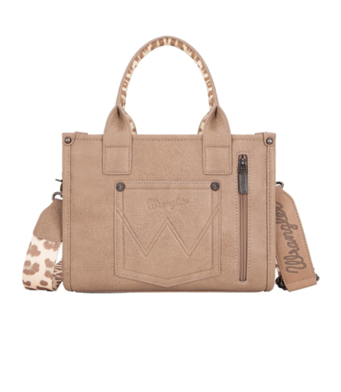 X6S2934BAG Wrangler Leopard Print Crossbody Bag Taupe