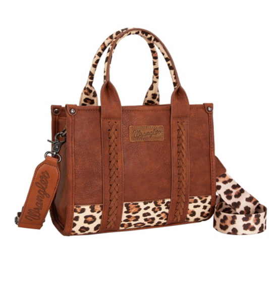 X6S2934BAG Wrangler Leopard Print Crossbody Bag Tan