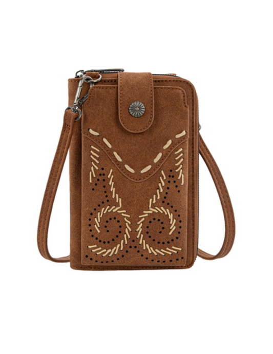 X6S4939BAG Wrangler Swirl Phone Wallet Bag Tan