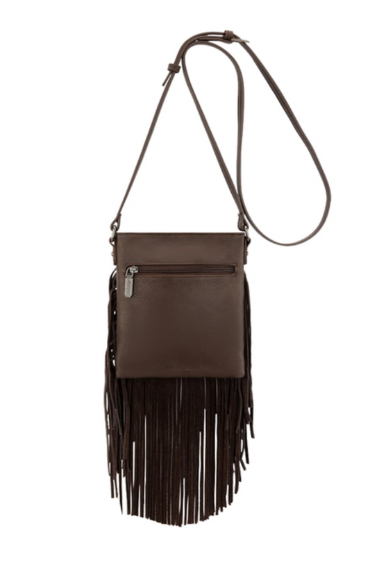 X6S4931BAG Wrangler Denim Pocket Fringe Bag Chocolate