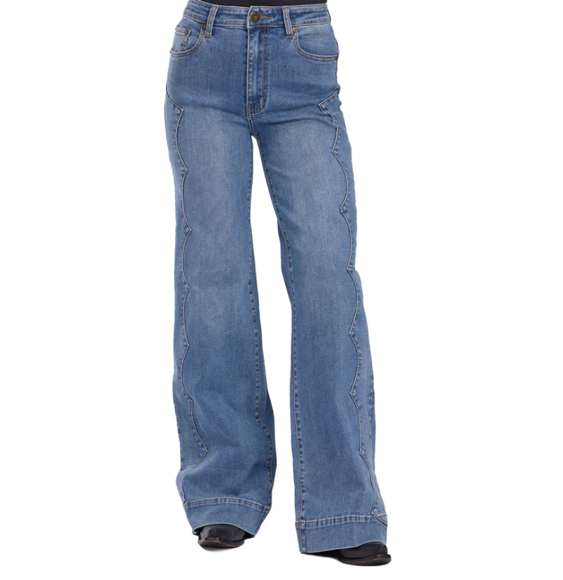 10-054-0870-4002 Tin Haul Women's Denim 870 Claire Seam Yoke Wide Leg Jean
