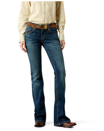10072972 Ariat Women's Mid Rise Fiona Boot Cut Jeans Short Leg