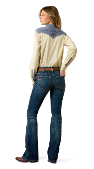 10072972 Ariat Women's Mid Rise Fiona Boot Cut Jeans Short Leg