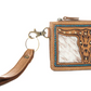 S-14539 Hand Hewn Western Card Holder Khaki With Hide