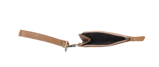 S-14539 Hand Hewn Western Card Holder Khaki With Hide