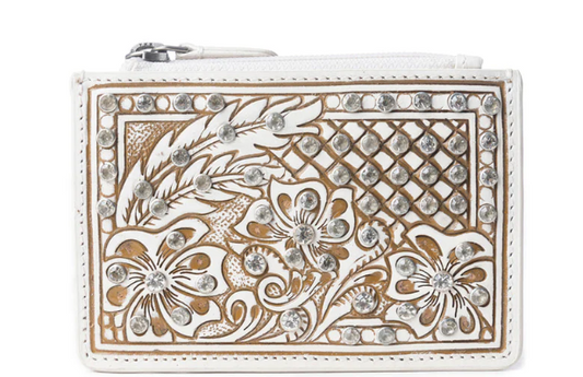 S-12225 Sparkling Desert Moon Credit Card Holder In Chocolate White