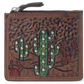 S-13923 Briar Creek Handtooled Leather Credit Card Holder in Sage Tan