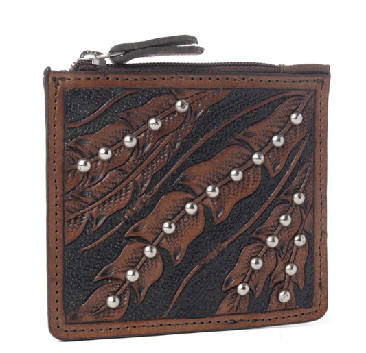 S-13924 Briar Creek Handtooled Leather Credit Card Holder in Heritage Brown