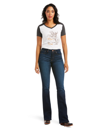 10036813 Ariat Women's Real High Rise Boot Cut Ballary Pennsylvana Regular Leg
